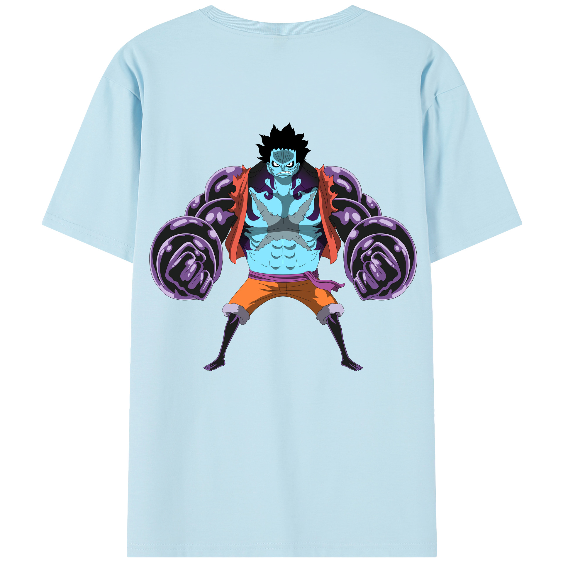 ワンピース モンキー・D・ルフィ ONE PIECE Monkey D. Luffy 綿100％半袖Tシャツ（背面プリント）